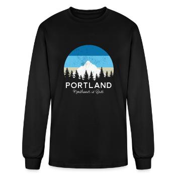 Distressed Visit Portland Or - Men's Long Sleeve T-Shirt - black - Front