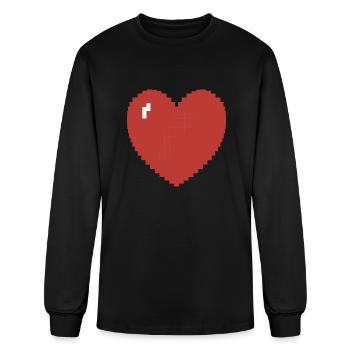 Heart heart pixel gamer gift - Men's Long Sleeve T-Shirt - black - Front
