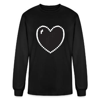 Heart pixel gamer gift - Men's Long Sleeve T-Shirt - black - Front