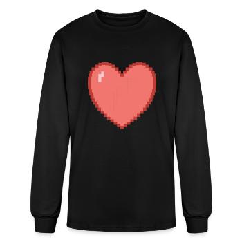Heart heart pixel gamer gift - Men's Long Sleeve T-Shirt - black - Front