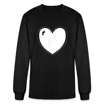 heart pixel gamer gift - Men's Long Sleeve T-Shirt - black - Front