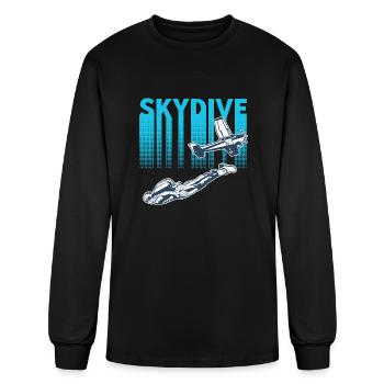Skydiving skydive Retro - Men's Long Sleeve T-Shirt - black - Front