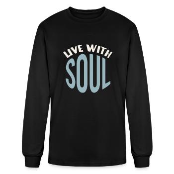 Live With Soul - Men's Long Sleeve T-Shirt - black - Front
