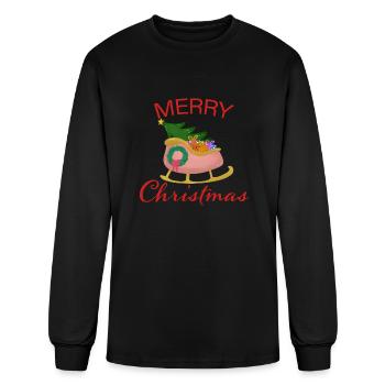 Christmas Sled - Men's Long Sleeve T-Shirt - black - Front
