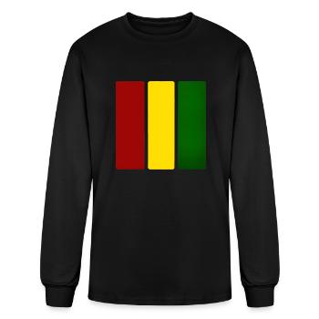Barres de couleurs Reggae - T-shirt à manches longues Homme - noir - Devant