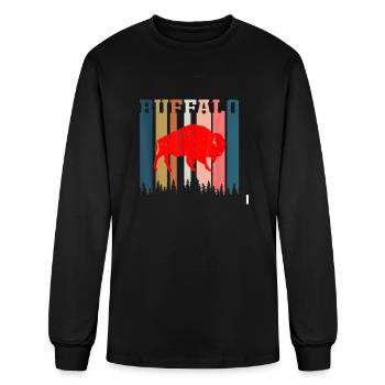 Vintage Retro Bills Fan Mafia Gift For Buffalo Fan - Men's Long Sleeve T-Shirt - black - Front