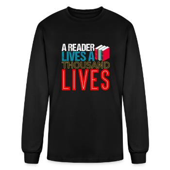 A Reader Lives A Thousand Lives - Men's Long Sleeve T-Shirt - black - Front