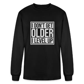 get older level up - Men's Long Sleeve T-Shirt - black - Front