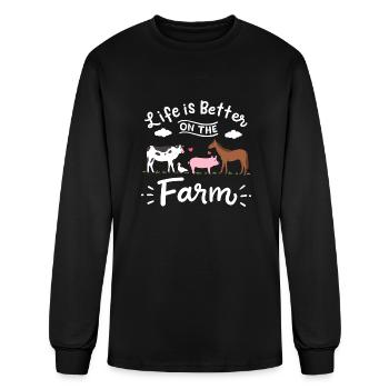 Farm Farmer Farm Animals - Men's Long Sleeve T-Shirt - black - Front