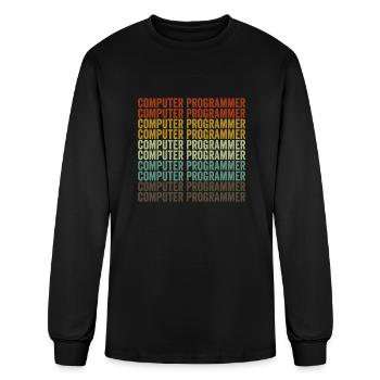 Computer Programmer Retro - Men's Long Sleeve T-Shirt - black - Front