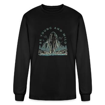 Be Young And Wild - Men's Long Sleeve T-Shirt - black - Front