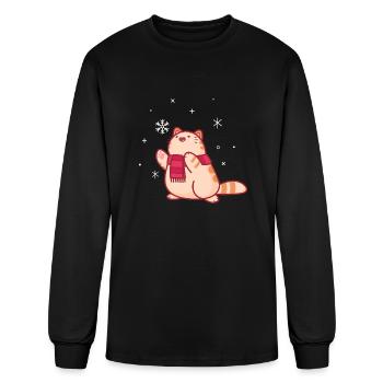 Snowflake Cat - Men's Long Sleeve T-Shirt - black - Front