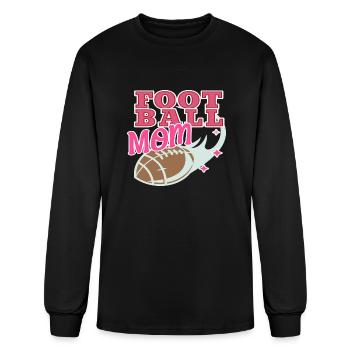 Football Mom with Football swooshing through. - Men's Long Sleeve T-Shirt - black - Front