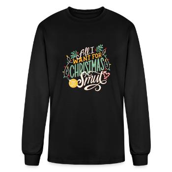 Funny Christmas Romance Reader - Men's Long Sleeve T-Shirt - black - Front