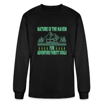 Nature is the haven for adventure-thirsty souls - Men's Long Sleeve T-Shirt - black - Front