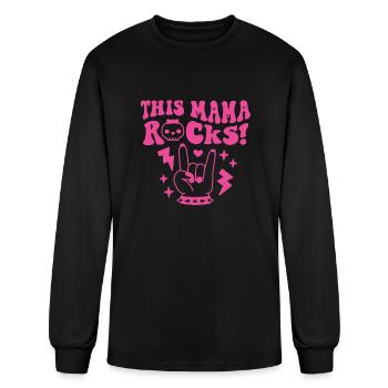 This Mama Rocks Rock And Roll Mom - Men's Long Sleeve T-Shirt - black - Front