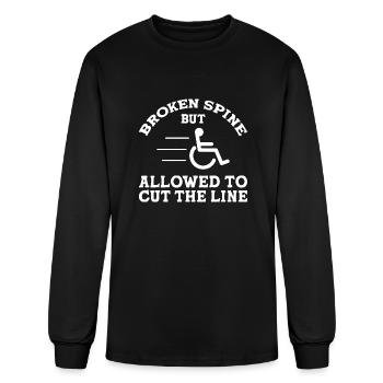 Wheelchair Humor Handicapped Handicap 70s summer - Men's Long Sleeve T-Shirt - black - Front
