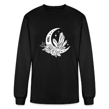 "Crystal Moon Flowers" T-Shirt - Men's Long Sleeve T-Shirt - black - Front