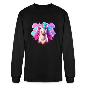 Colorful Horse Head In The Clouds - Men's Long Sleeve T-Shirt - black - Front