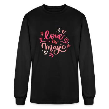 family couple - love is magic - Men's Long Sleeve T-Shirt - black - Front