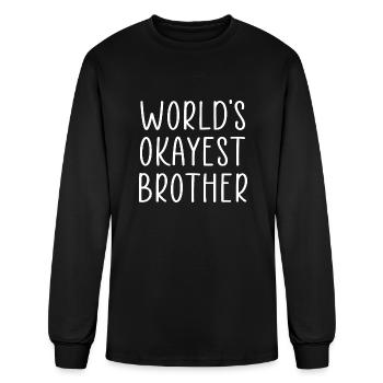 world's okayest brother - Men's Long Sleeve T-Shirt - black - Front
