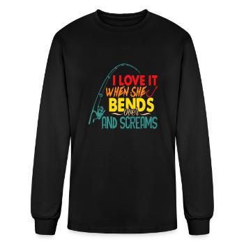 I Love It When She Bends Over And Screams - Men's Long Sleeve T-Shirt - black - Front