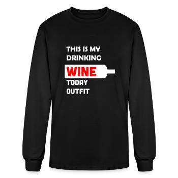 Wine lovers wine red wine - Men's Long Sleeve T-Shirt - black - Front