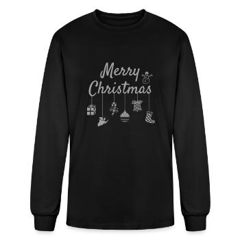 Merry Christmas Ornaments - Men's Long Sleeve T-Shirt - black - Front