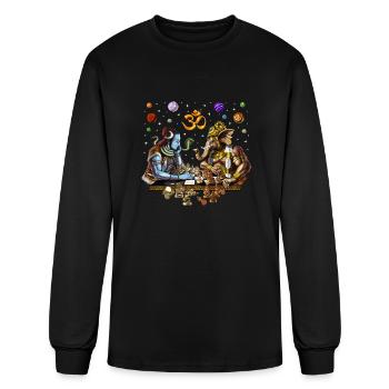 Shiva Vs Ganesha Hindu Chess - Men's Long Sleeve T-Shirt - black - Front