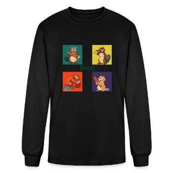Funny Beaver Dam It rodent beaver dam T-Shirt - Men's Long Sleeve T-Shirt - black - Front