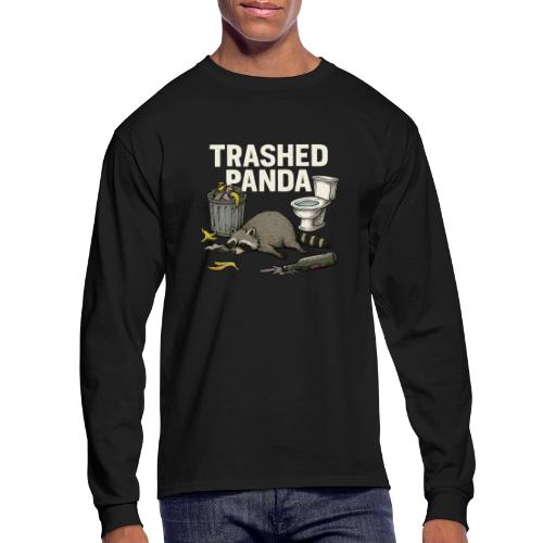 Trashed Panda – Funny Drunk Raccoon Cartoon - Men's Long Sleeve T-Shirt