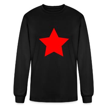 simple red star - Men's Long Sleeve T-Shirt - black - Front