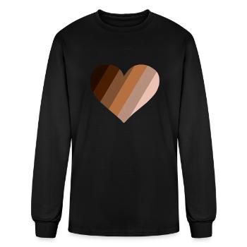 BLM Black Lives Matter Heart rainbow in shades of - Men's Long Sleeve T-Shirt - black - Front