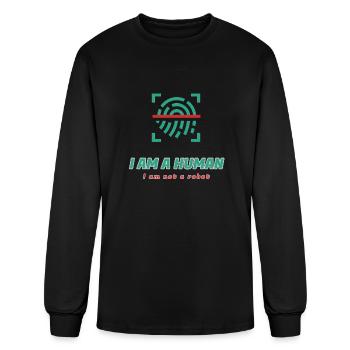 i am a human i am not a robot - Men's Long Sleeve T-Shirt - black - Front