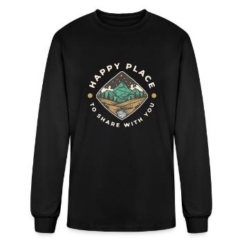 Happy Place - Men's Long Sleeve T-Shirt - black - Front