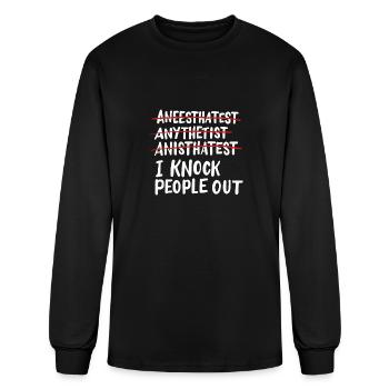 ANESTHESIOLOGIST I Knock People Out - Men's Long Sleeve T-Shirt - black - Front
