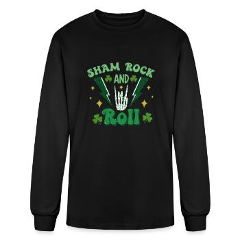 Sham Rock And Roll - Men's Long Sleeve T-Shirt - black - Front