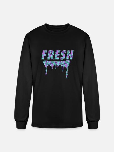 Fresh Purple Camo Drips - Men's Long Sleeve T-Shirt - black