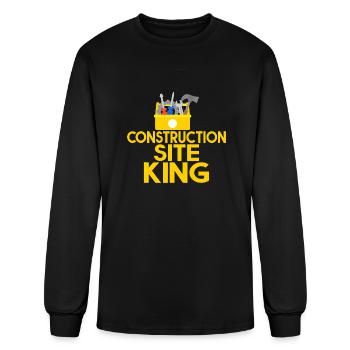 Construction Worker Construction Site King - Men's Long Sleeve T-Shirt - black - Front