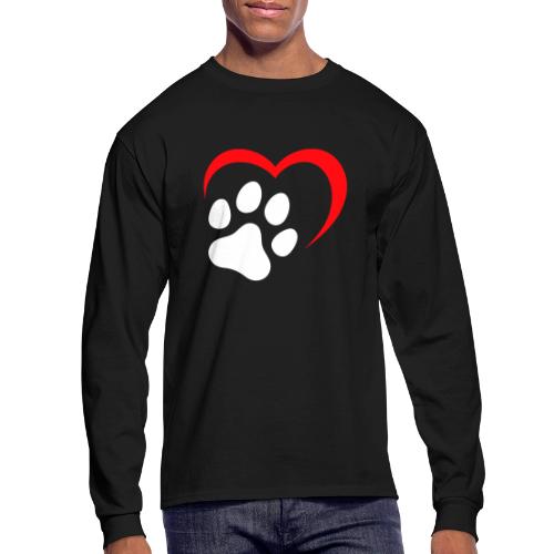 Heart and Paw Print - Men's Long Sleeve T-Shirt