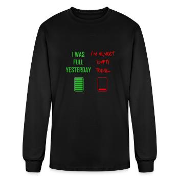 I WAS FULL YESTERDAY - Men's Long Sleeve T-Shirt - black - Front