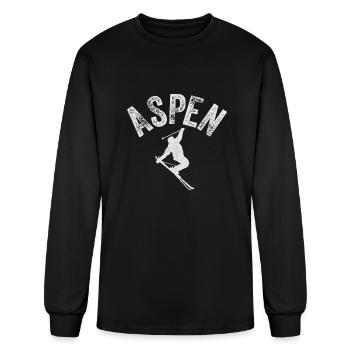 Aspen Co Ski Colorado Cool Aspen Skiing Co Winter - Men's Long Sleeve T-Shirt - black - Front