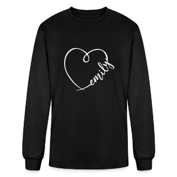 Emily Name Heart Calligraphy - Men's Long Sleeve T-Shirt - black - Front