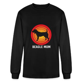 Retro Beagle Mom Motherly Love - Men's Long Sleeve T-Shirt - black - Front