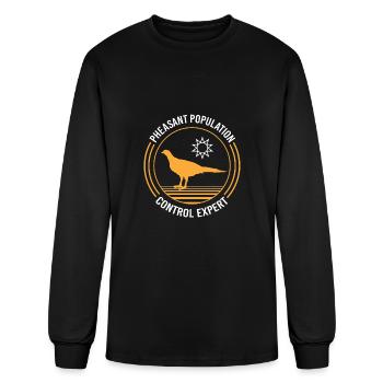 Population Control Expert Pheasant Hunting - Men's Long Sleeve T-Shirt - black - Front