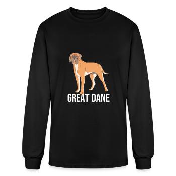 Cute Dog Lover Dog Mom And Dog Dad Great Dane - Men's Long Sleeve T-Shirt - black - Front