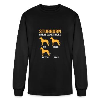 Funny Dog Owner Stubborn Great Dane Tricks - Men's Long Sleeve T-Shirt - black - Front