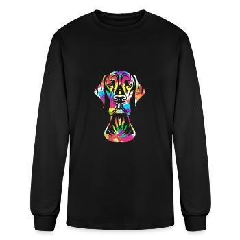 Colorful Retro Dog Owner Great Dane Lovers - Men's Long Sleeve T-Shirt - black - Front