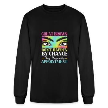 Microblading Great Brows Happen By Appointment - Men's Long Sleeve T-Shirt - black - Front