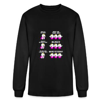 Funny Time Travel Lover More Time Travel Jokes - Men's Long Sleeve T-Shirt - black - Front
